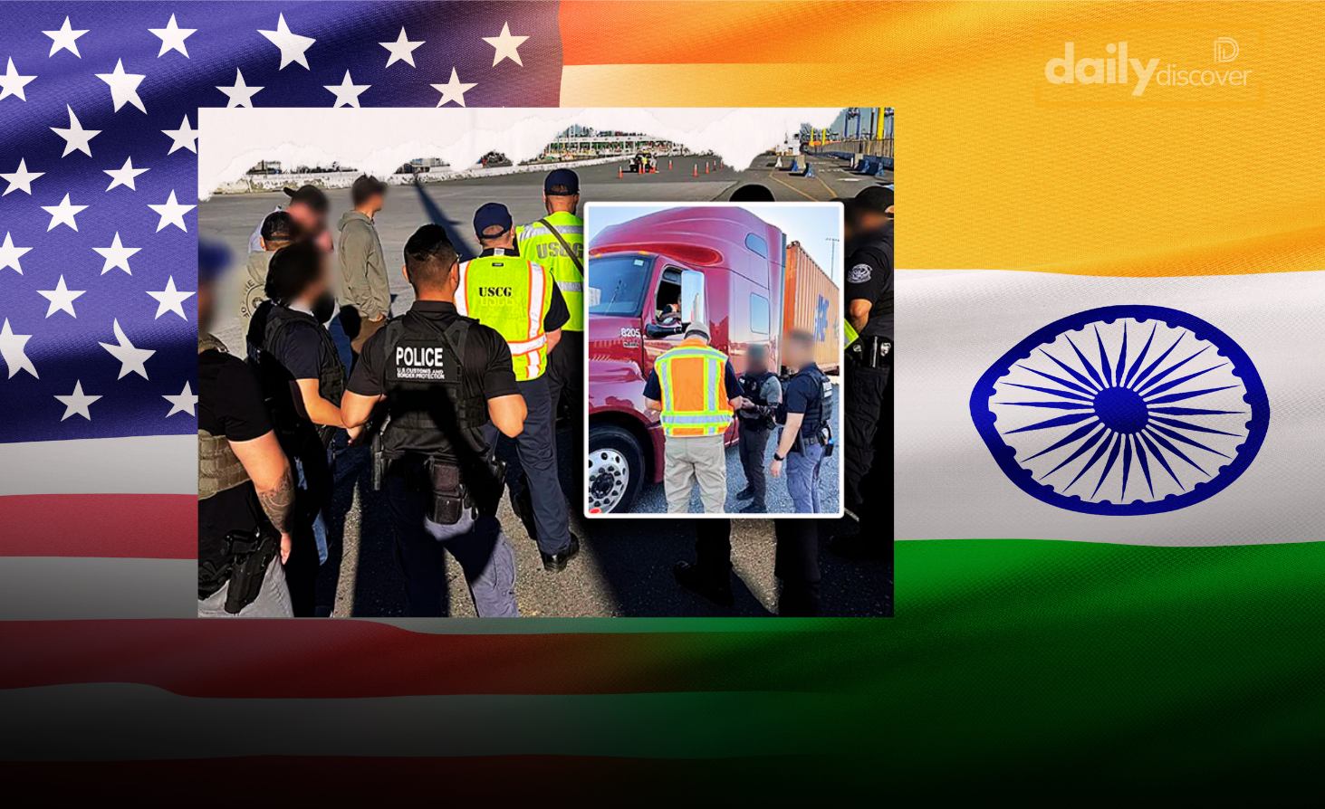 US Border Patrol agents conducting checks at an immigration post in California