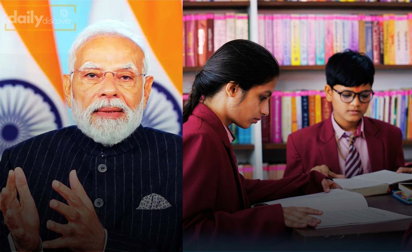 PM Narendra Modi interacting with children at the Pradhan Mantri Rashtriya Bal Puraskar ceremony
