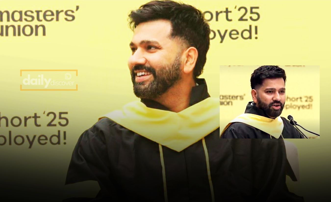 Rohit Sharma speaking at a convocation ceremony about Gabba Test victory