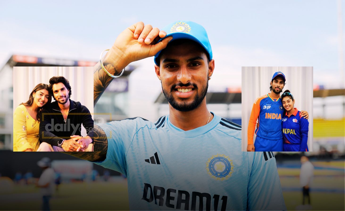 Indian Cricketer Tilak Varma and Nepal Cricketer Indu Barma photo collage