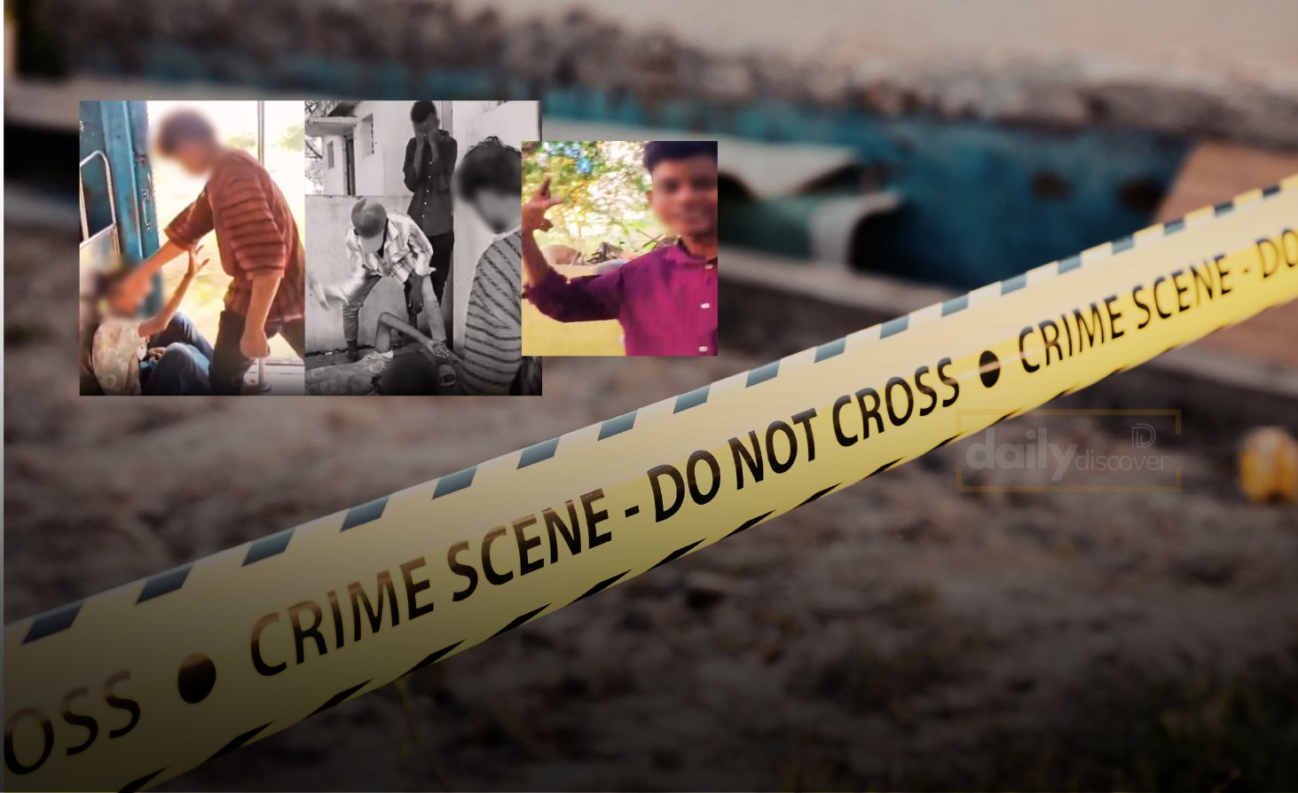 Police investigating a crime scene where a migrant worker was attacked in Tamil Nadu