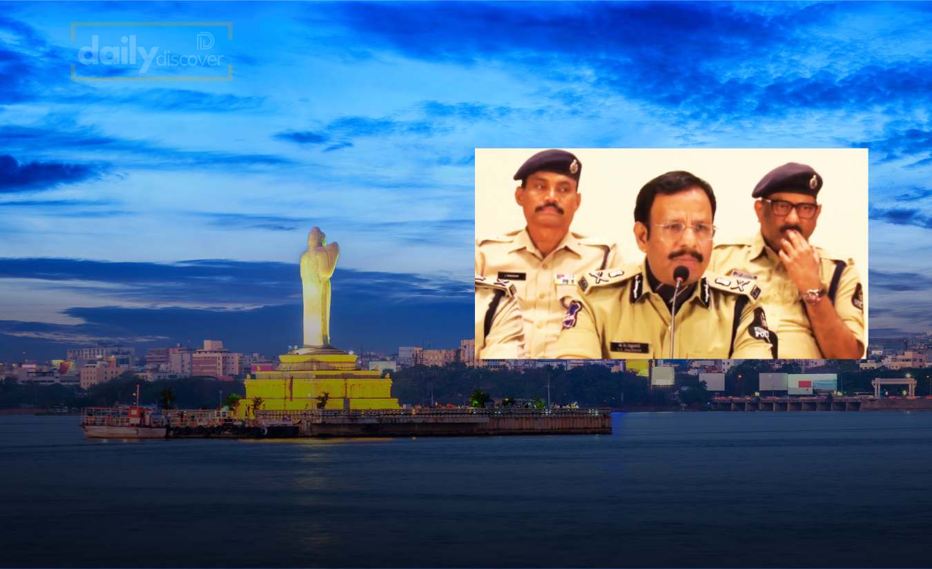 Hyderabad Police CP Sajjanar addressing a press conference about New Year security measures