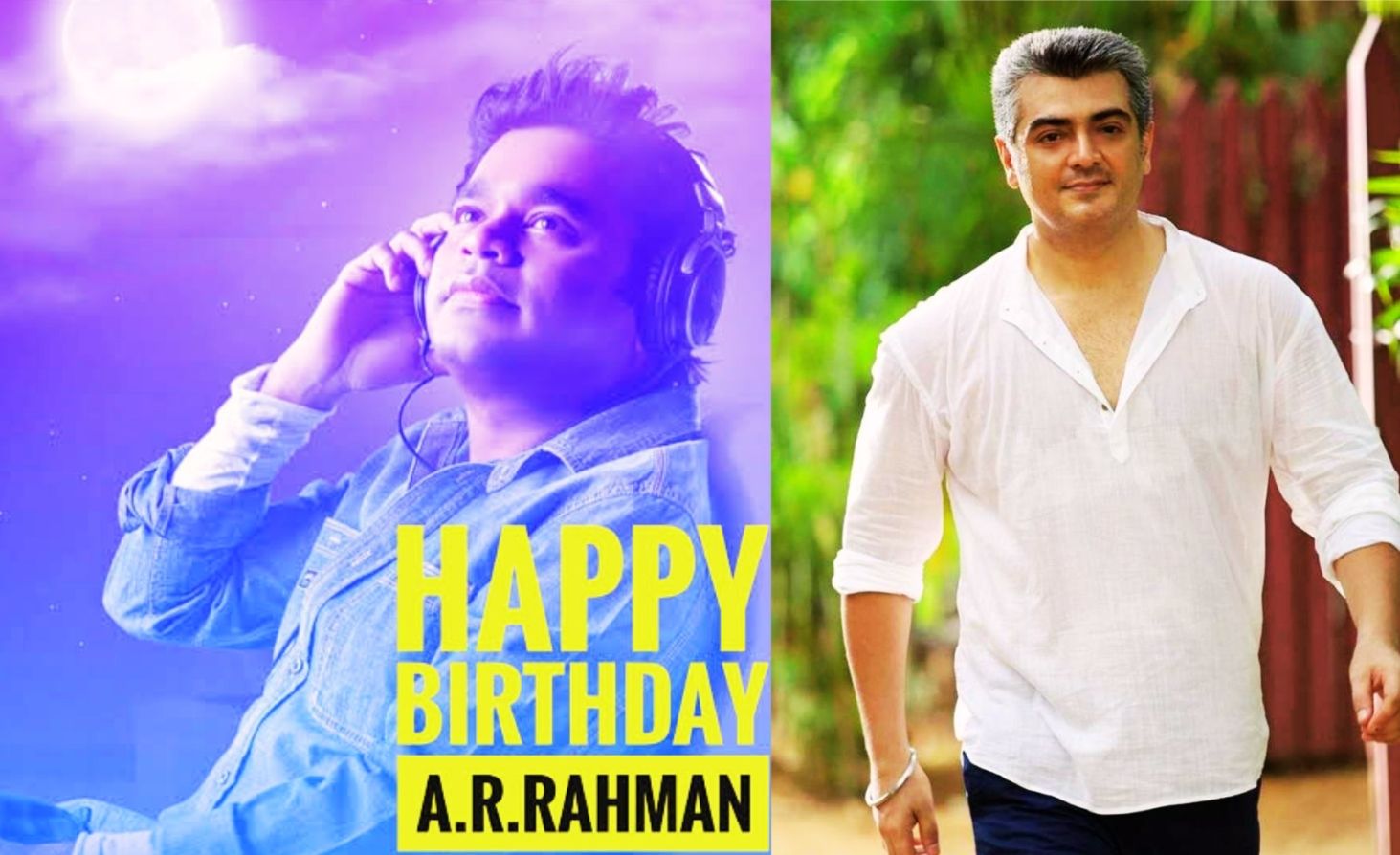 AR Rahman and Ajith Kumar at an event with director KS Ravikumar