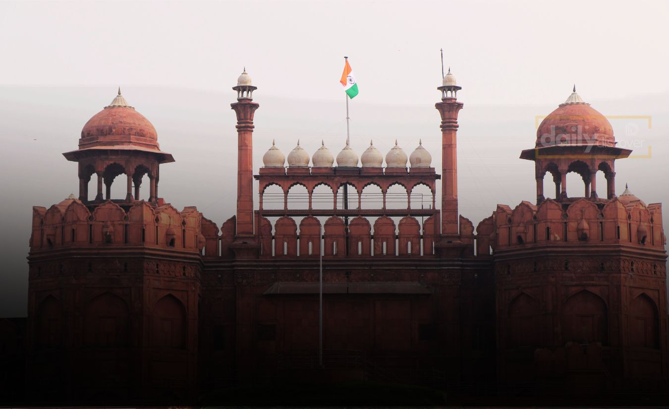 Graphic showing Kartavya Path prepared for Republic Day parade with high-tech security surveillance